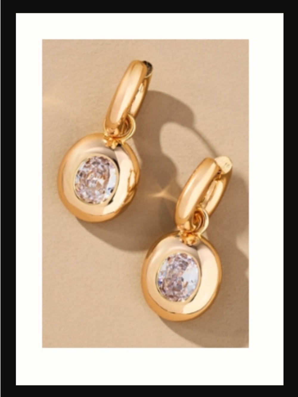 Anthropologie hoop earrings w removable bezel drop